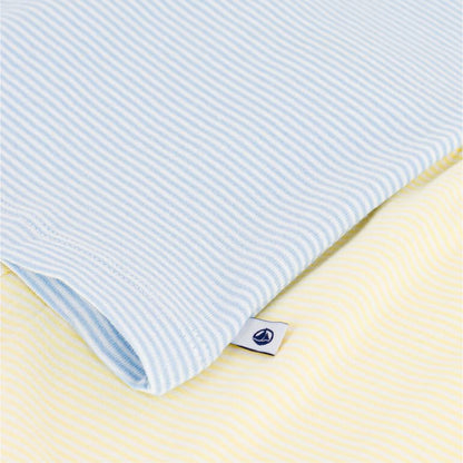 kinderpyjama katoen strepen, blauw/geel - PETIT BATEAU