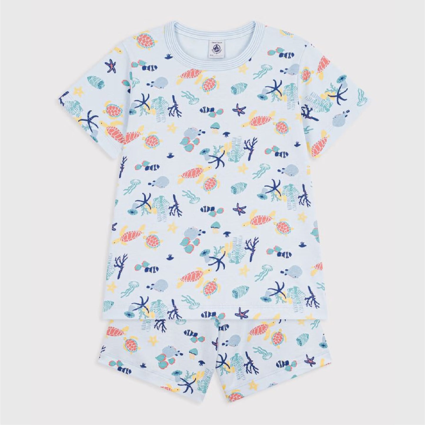 kinderpyjama katoen lichtgevend, blue sea - PETIT BATEAU