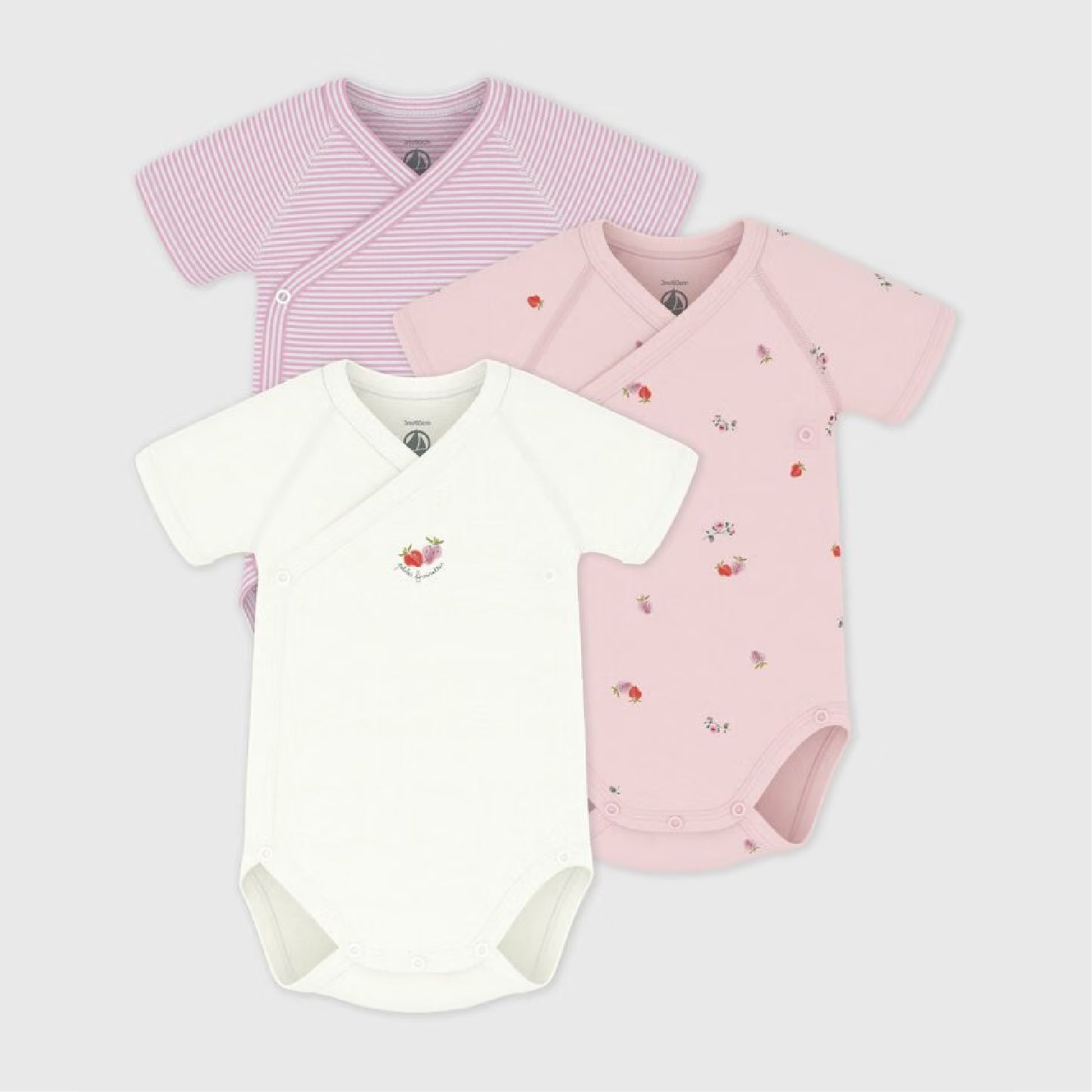 body korte mouw, aardbeiprint - PETIT BATEAU