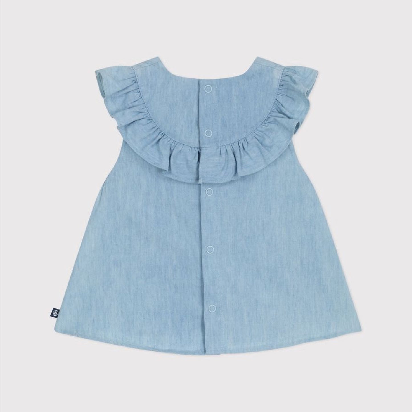 blouse denim, hartje blauw - PETIT BATEAU
