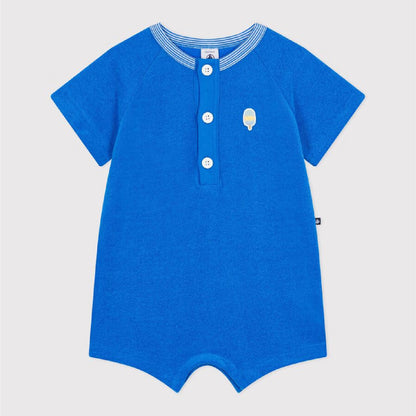 jumpsuit badstof, blue - PETIT BATEAU