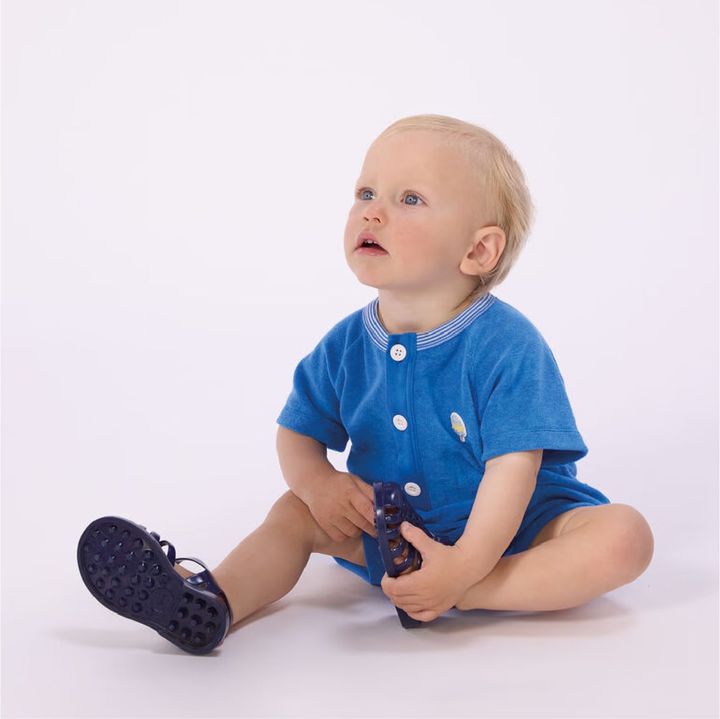 jumpsuit badstof, blue - PETIT BATEAU