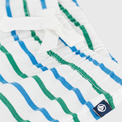 short, green/blue stripes - PETIT BATEAU