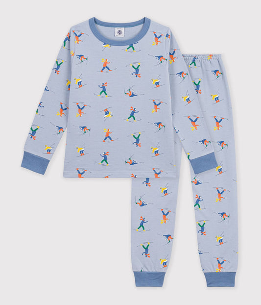 kinderpyjama fleece, skiprint - PETIT BATEAU