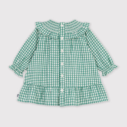 jurkje vichy, groen/wit - PETIT BATEAU