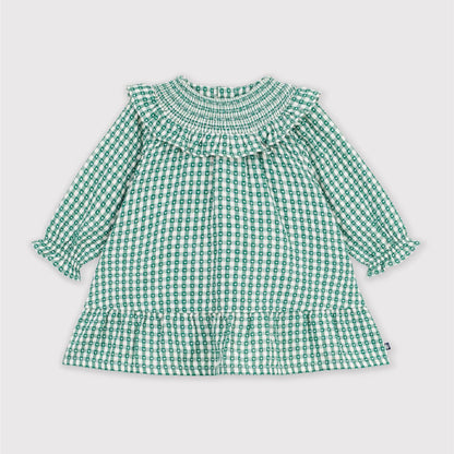 jurkje vichy, groen/wit - PETIT BATEAU