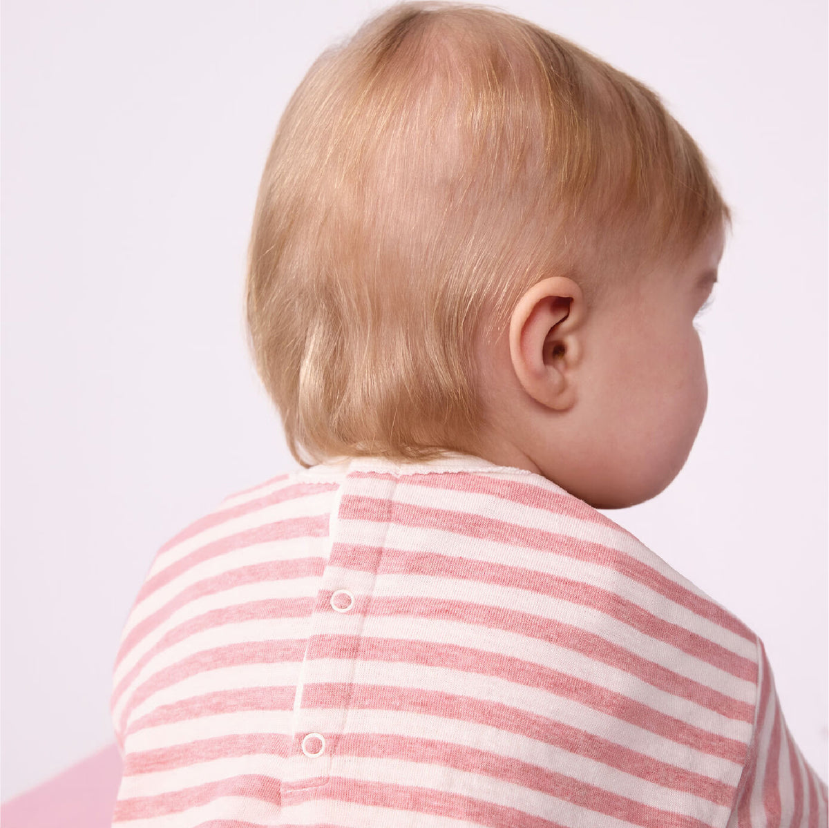 tshirt lange mouwen streep, roze - PETIT BATEAU