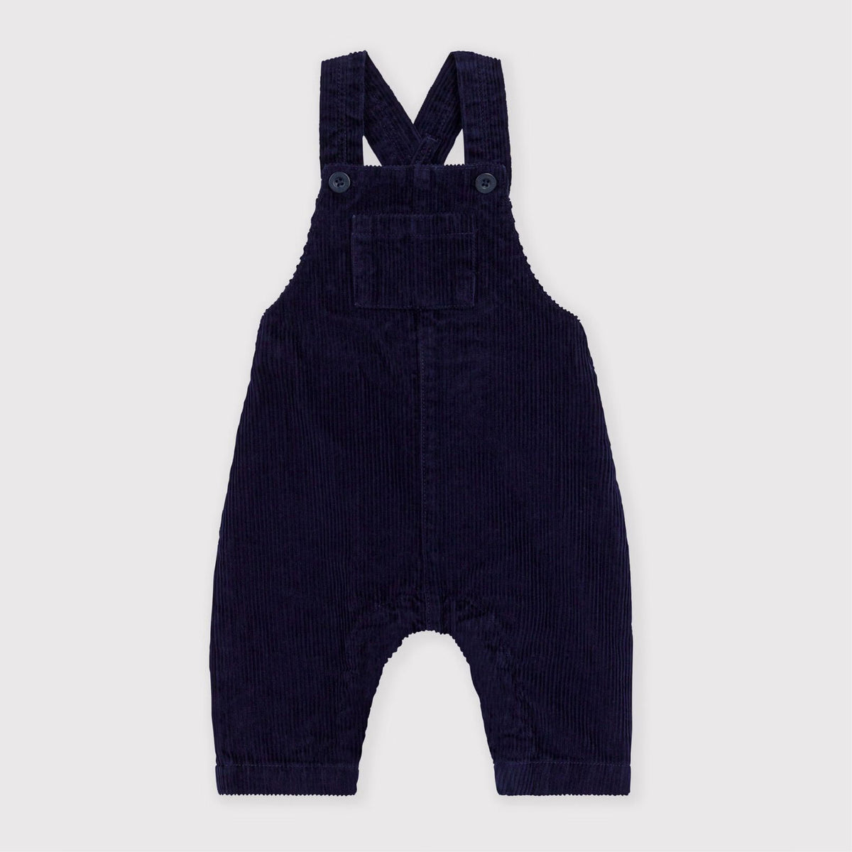salopette corduroy, blauw - PETIT BATEAU