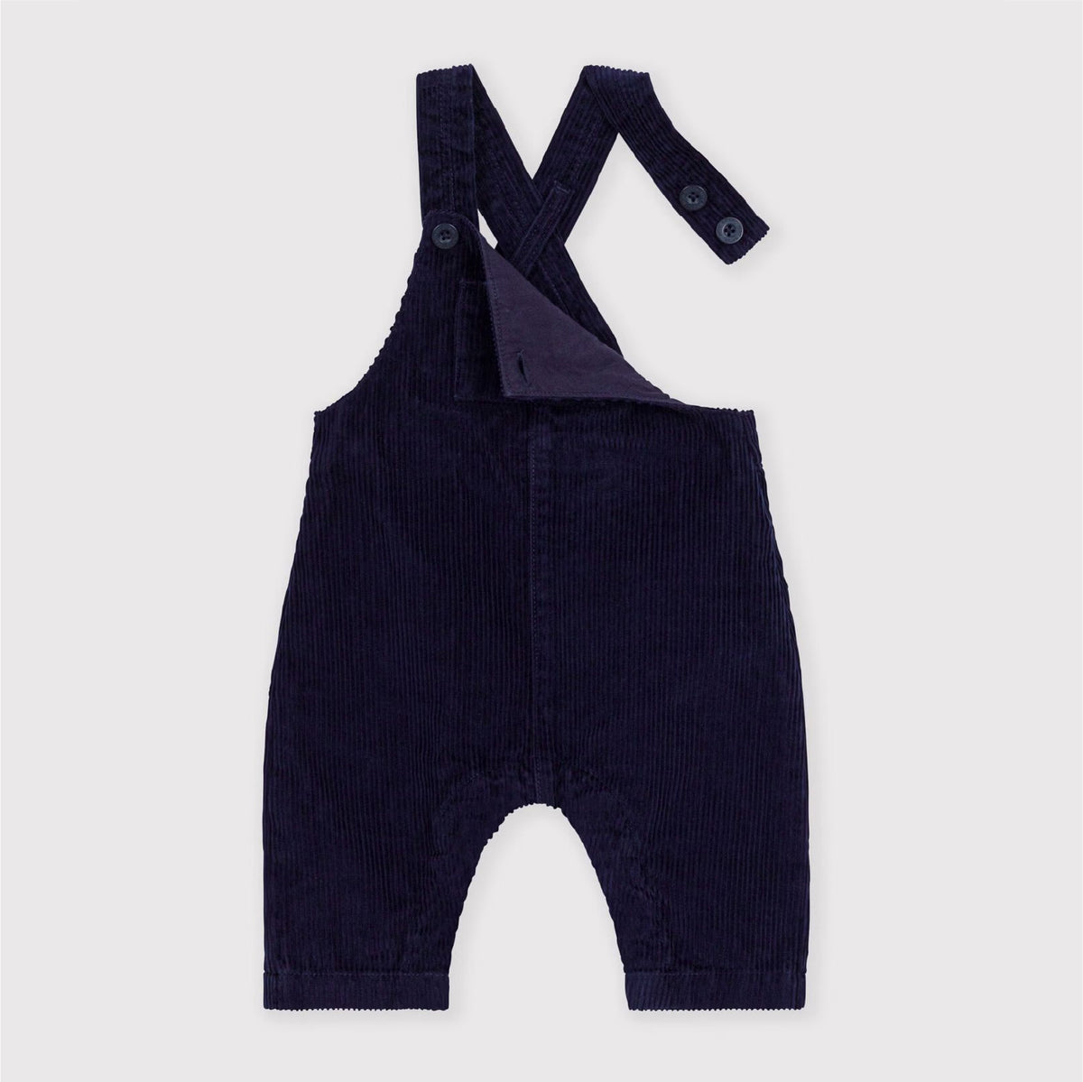 salopette corduroy, blauw - PETIT BATEAU