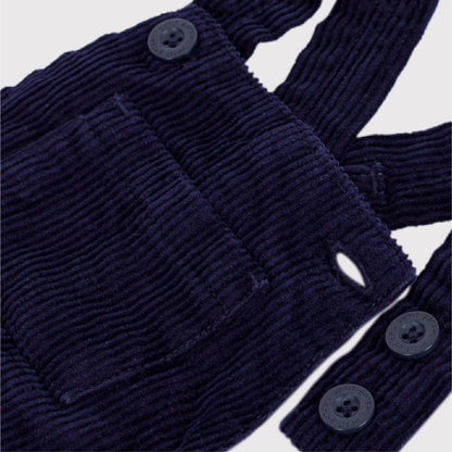 salopette corduroy, blauw - PETIT BATEAU