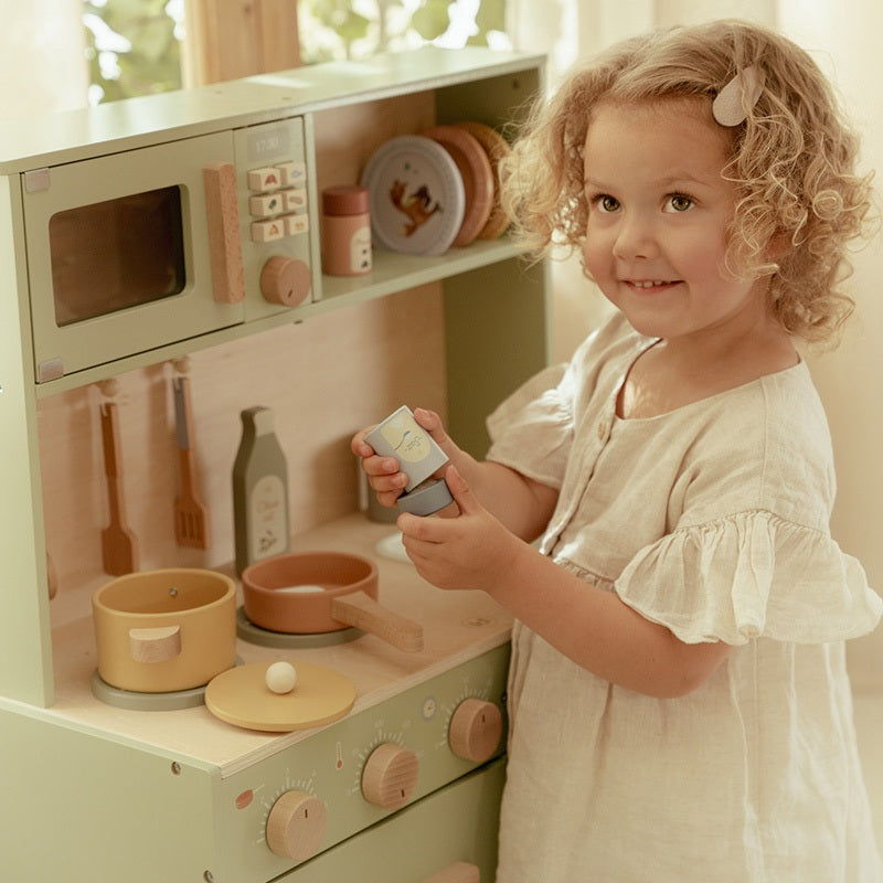 houten speelgoedkeuken FSC, mint - LITTLE DUTCH