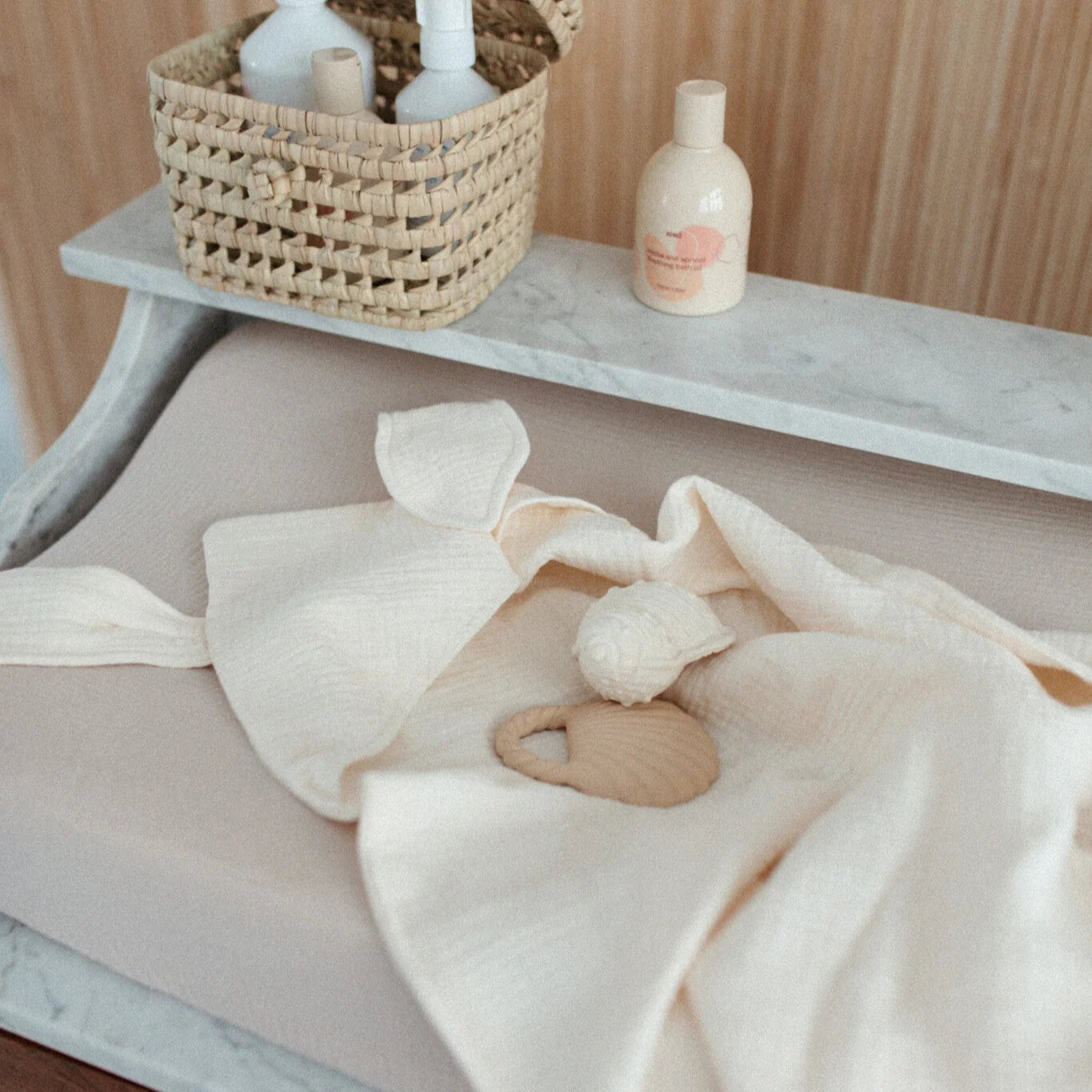 badcape hydrofiel, cosy white/amour - ATELIER POMME