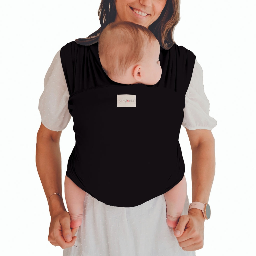 draagdoek tricot-slen organic, black - BABYLONIA