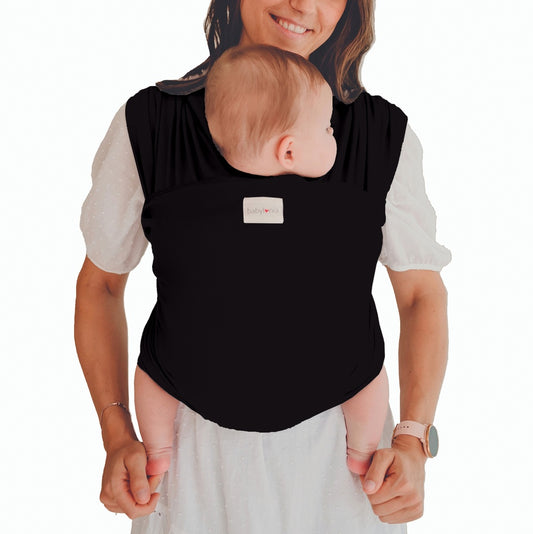 draagdoek tricot-slen organic, black - BABYLONIA