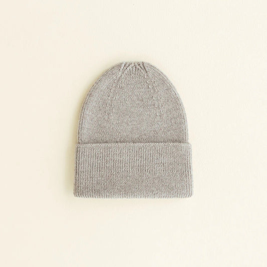 beanie fonzie newborn, pebble - HVID