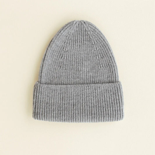 beanie fonzie, grey melange - HVID