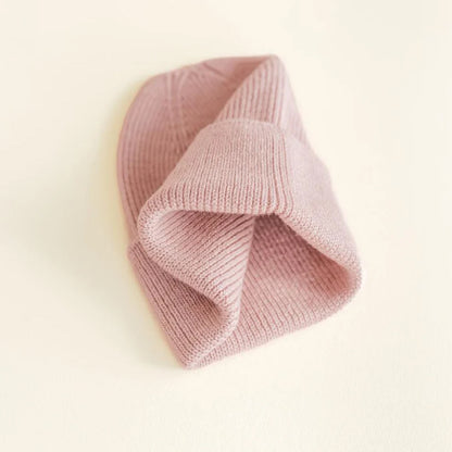 beanie fonzie newborn, powder - HVID