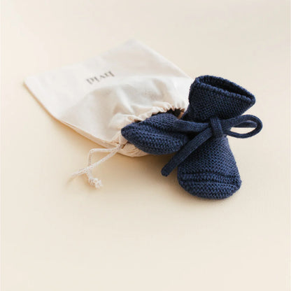 booties 0-9 mnd., blue - HVID