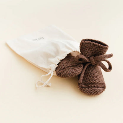 booties 0-9 mnd., mocha - HVID