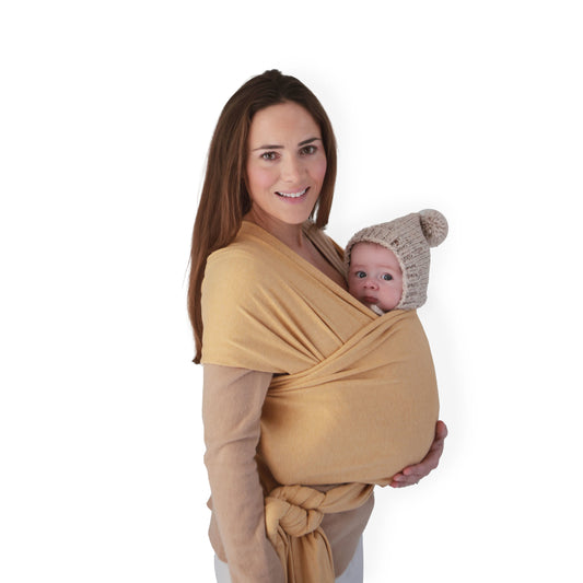 draagdoek baby wrap, musterd mélange - MUSHIE