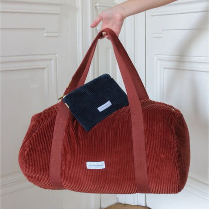 weekendtas 35liter velours, rust red - LES PENSIONNAIRES