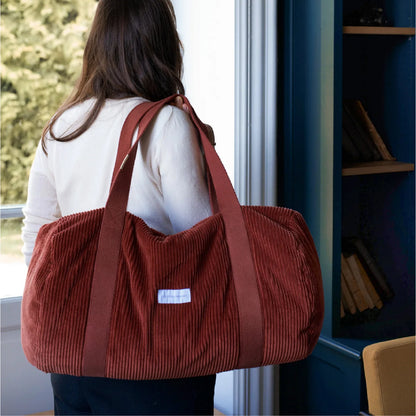 weekendtas 35liter velours, rust red - LES PENSIONNAIRES