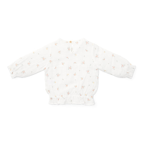 blouse met mouwen, white meadows - LITTLE DUTCH