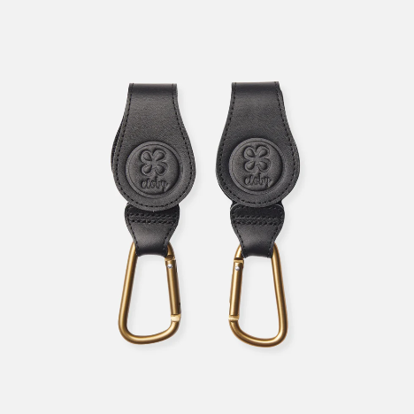 buggyhaken leder, zwart - CLOBY