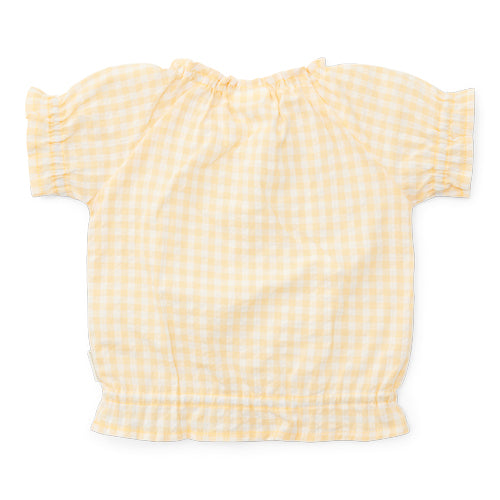 blouse korte mouwen, sunshine checks - LITTLE DUTCH
