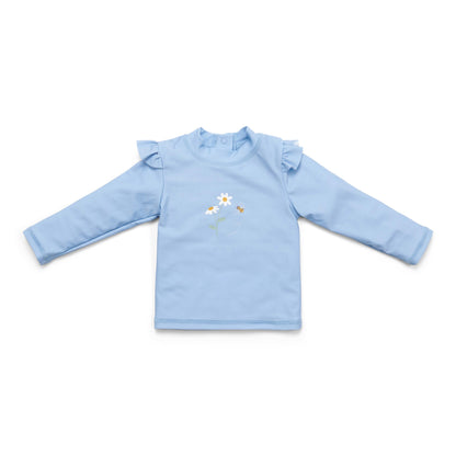 UV zwem t-shirt, blue daisies - LITTLE DUTCH