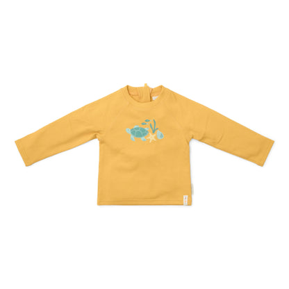 UV zwem t-shirt seashells, sunny yellow - LITTLE DUTCH
