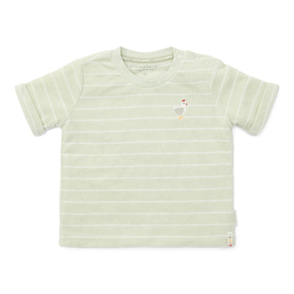 t-shirt badstof, green stripes - LITTLE DUTCH