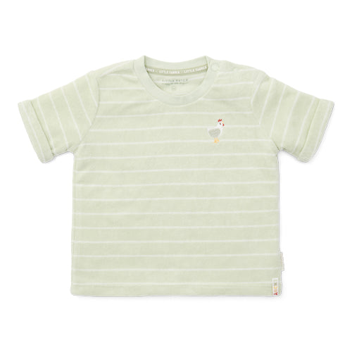 t-shirt badstof, green stripes - LITTLE DUTCH