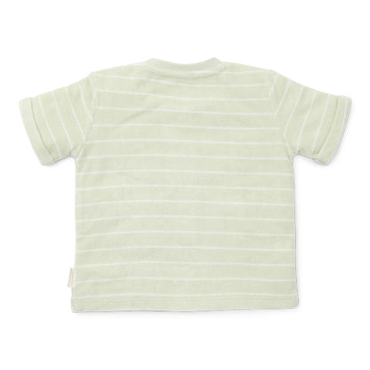 t-shirt badstof, green stripes - LITTLE DUTCH