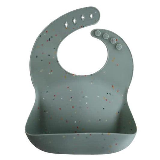 siliconen eetslab confetti, cambridge blue - MUSHIE