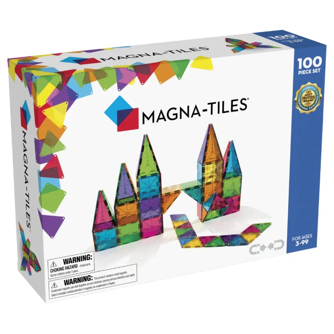 magnetische tegels 100 st., clear colors - MAGNA TILES