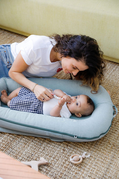 babynest deluxe+, trellis chambray - DOCKATOT