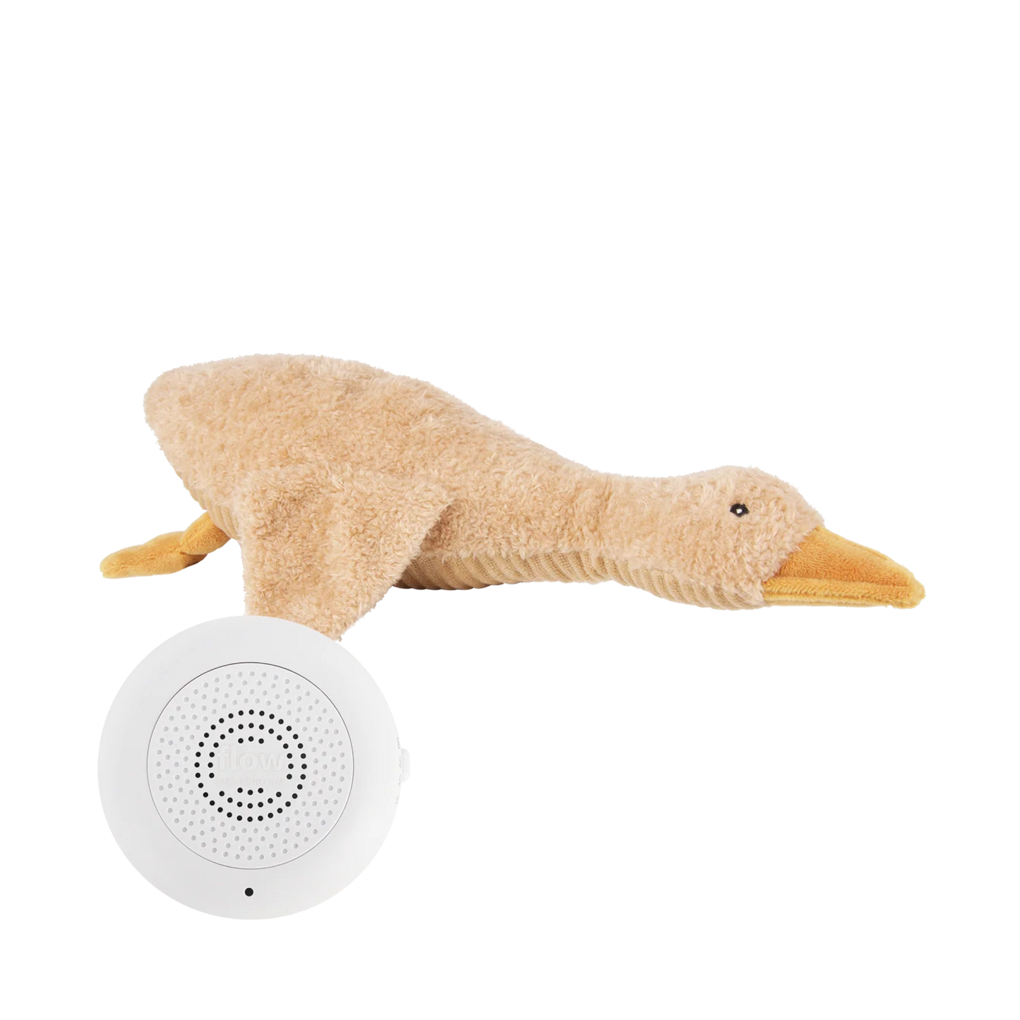 knuffel + geluid, liva duck brown - FLOW AMSTERDAM