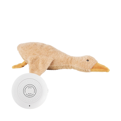 knuffel + geluid, liva duck brown - FLOW AMSTERDAM