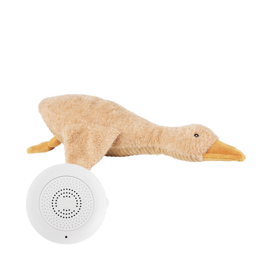 knuffel + geluid, liva duck brown - FLOW AMSTERDAM