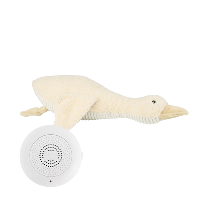 knuffel + geluid, liva duck beige - FLOW AMSTERDAM