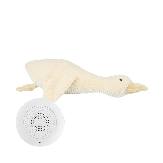 knuffel + geluid, liva duck beige - FLOW AMSTERDAM