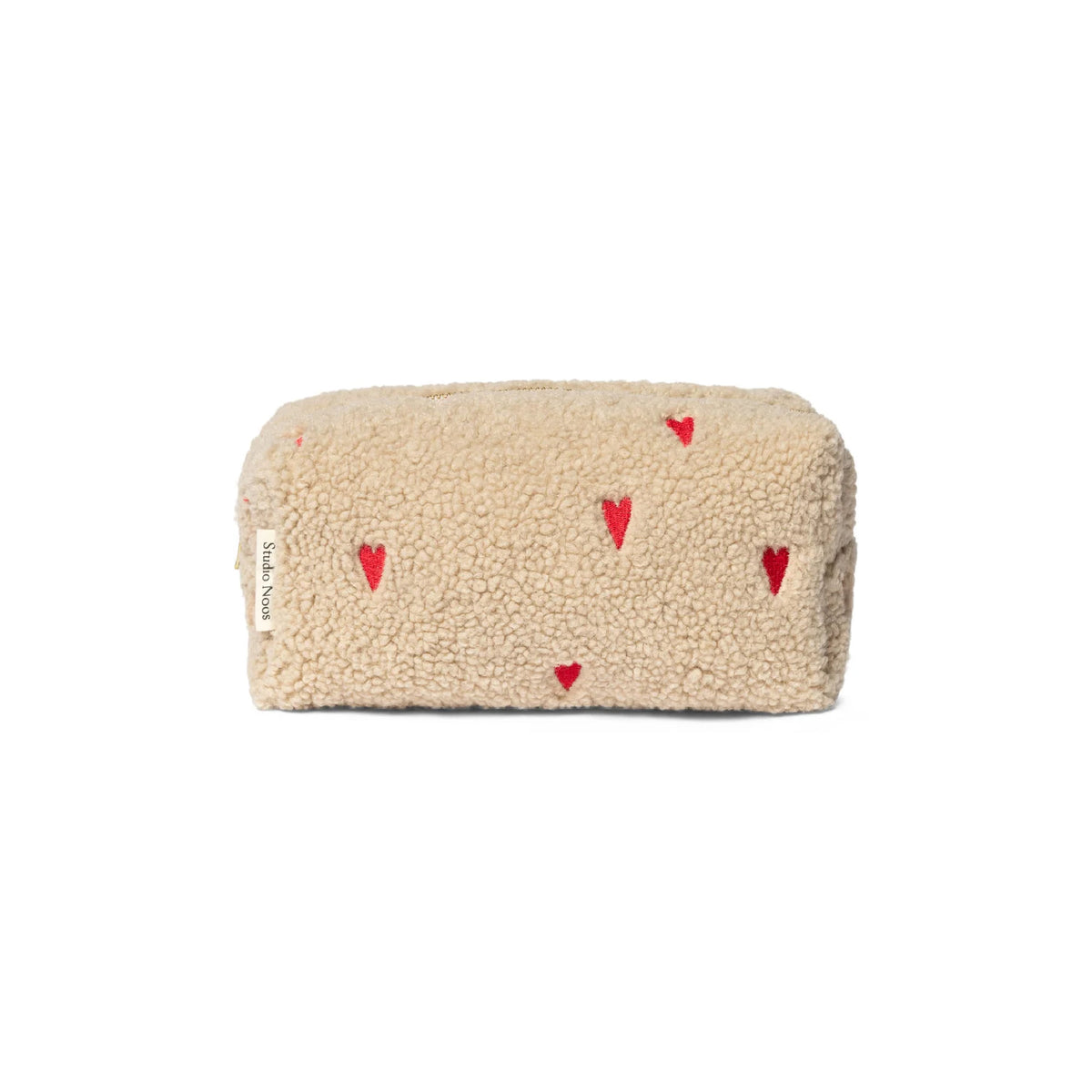 pouch teddy hearts, ecru - STUDIO NOOS