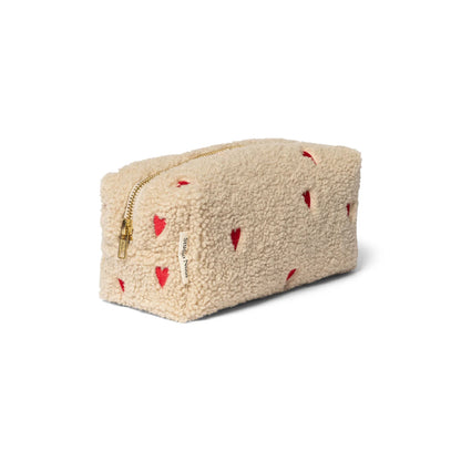 pouch teddy hearts, ecru - STUDIO NOOS