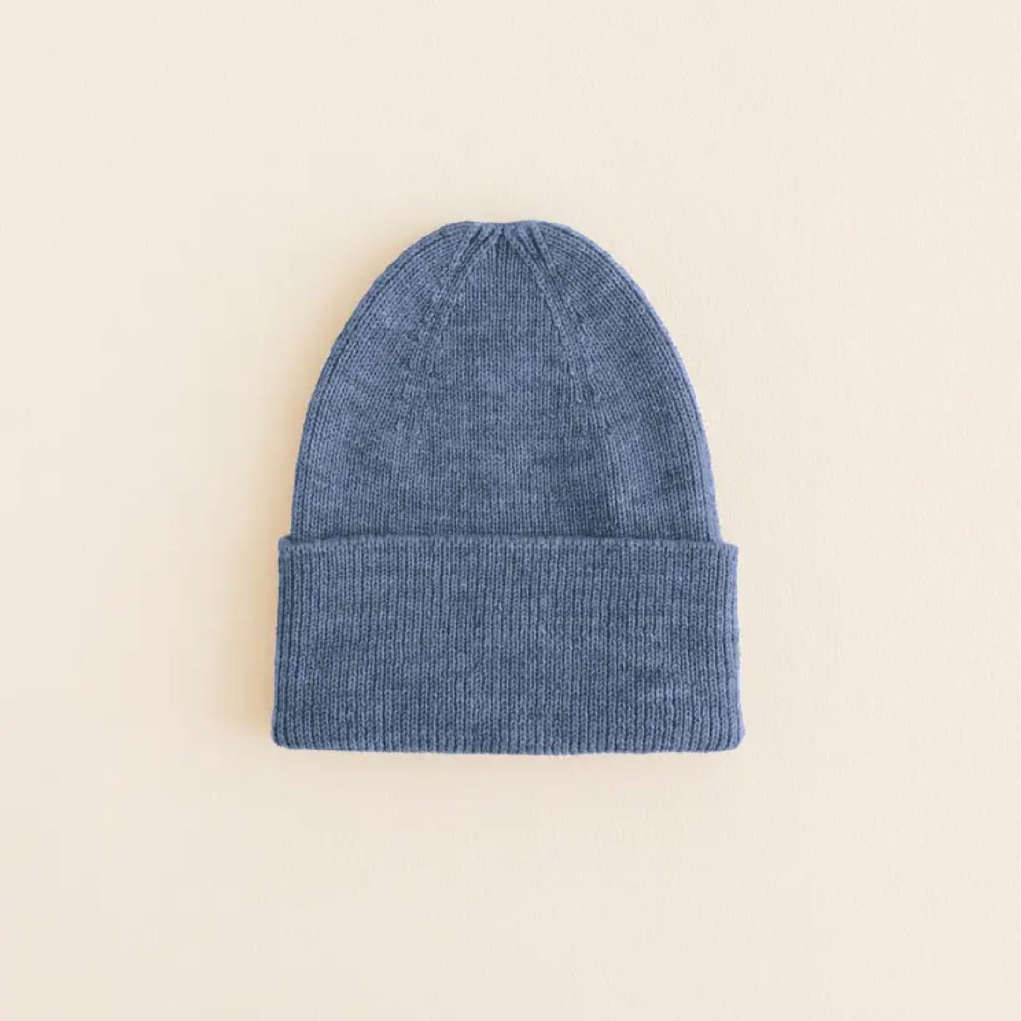 beanie fonzie newborn, denim - HVID