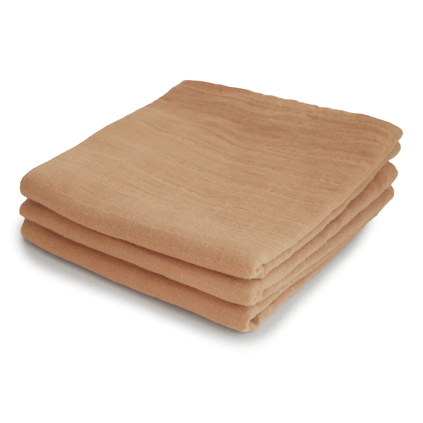verzorgingsdoek, 3-pack, fall yellow - MUSHIE