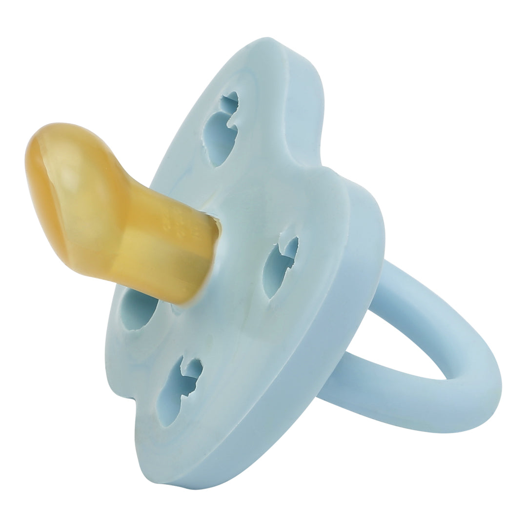 fopspeen, baby blue, 0-3 mnd. - HEVEA