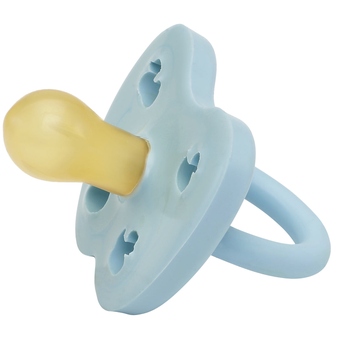 fopspeen, baby blue, 0-3 mnd. - HEVEA