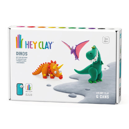 boetseerklei dinos, 6 st. - HEY CLAY