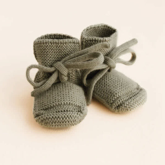 booties 0-9 mnd., artichoke - HVID